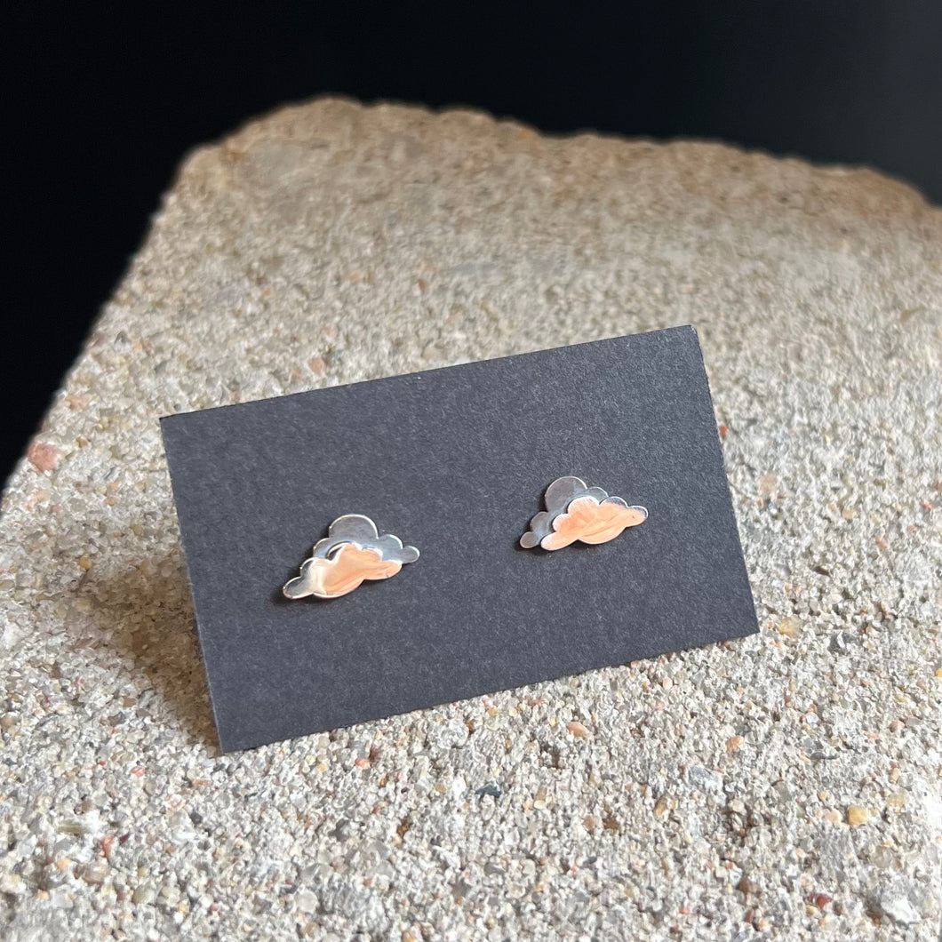 Cloud Stud Earrings - Sterling Silver