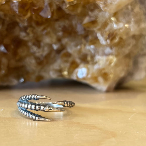 Adjustable Bird Claw Ring - Sterling Silver