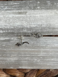 Snail Stud Earrings - Sterling Silver