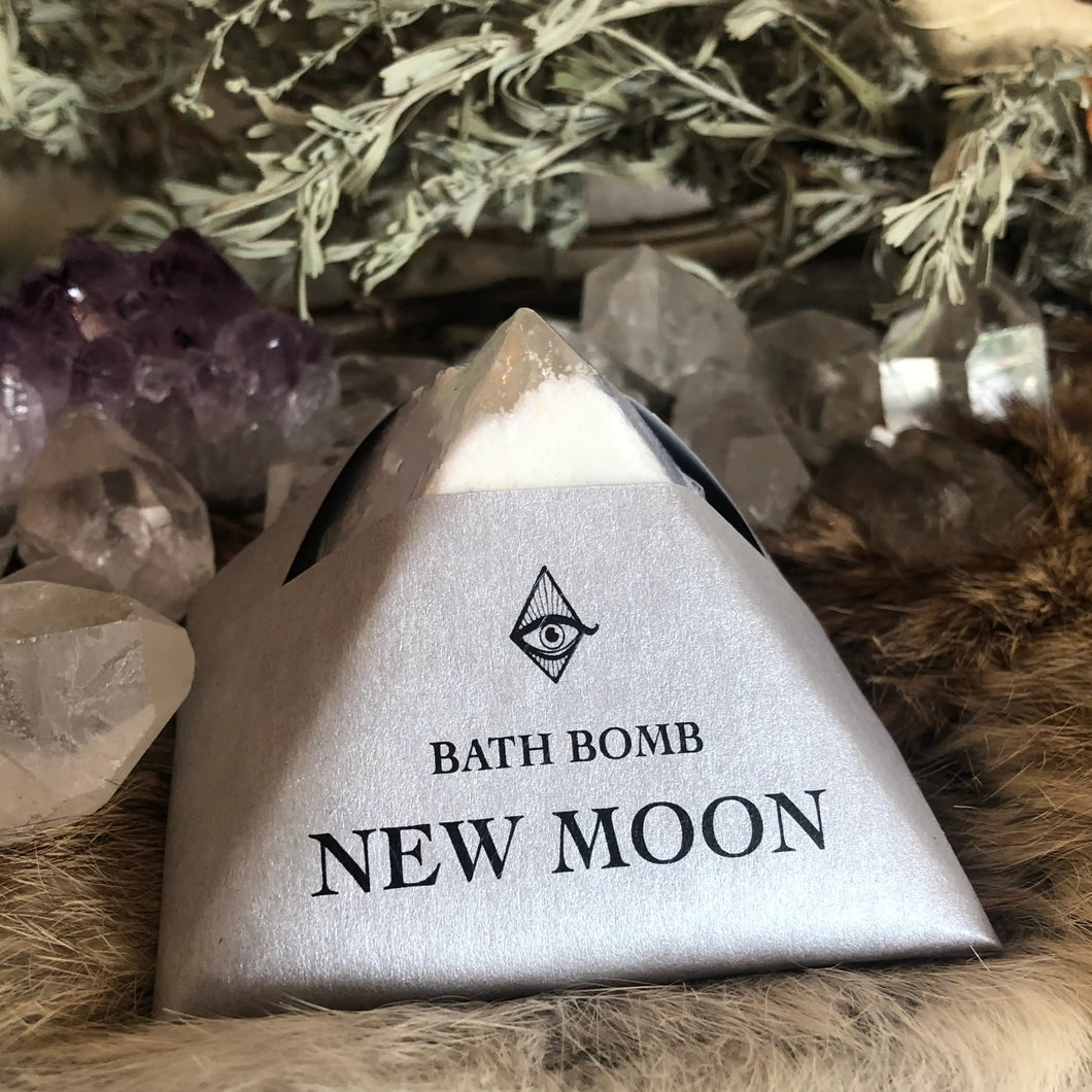 New Moon Bath Bomb with Crystal